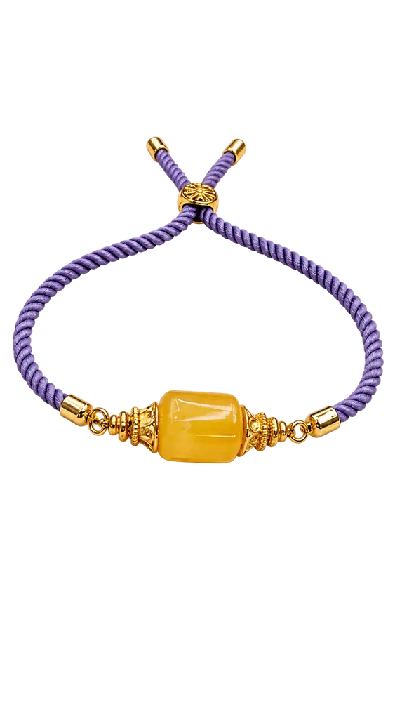 Lavender Square Amber Bracelet — 11 mm